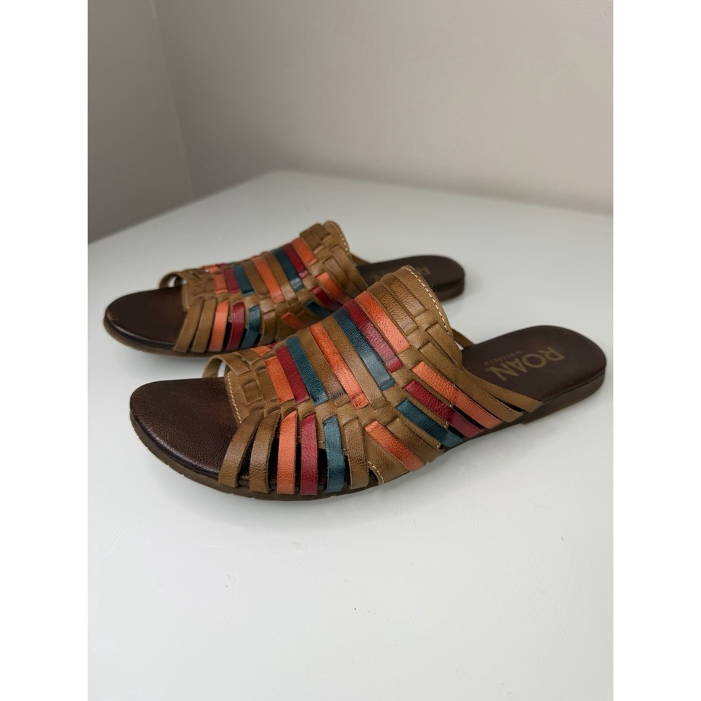 Women's Roan By Bed Stu Marilee Slide Sandals Size 9.5 Multi-Color Leather